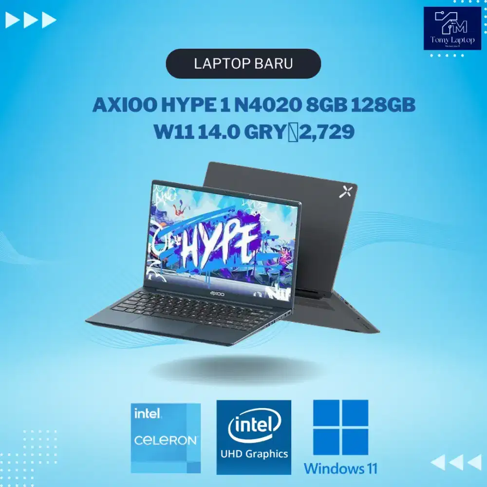 AXIOO HYPE 1 INTEL CELERON N4020 UHD GRAPHICS 600 RAM 8GB SSD 128GB