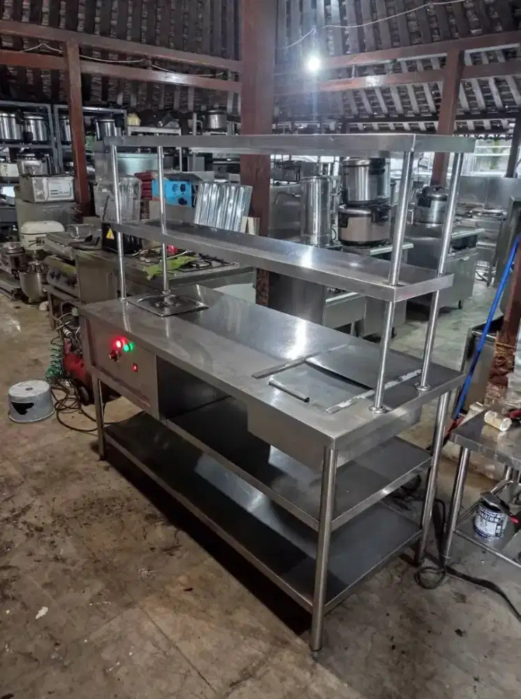 Meja 3 susun uppershelf, kiri boiler Kanan icebin harga 3,9jt