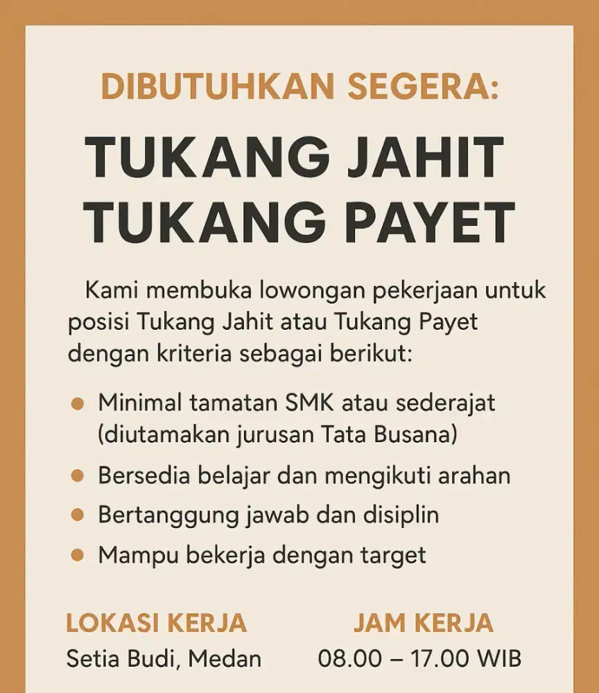 LOWONGAN KERJA!!!