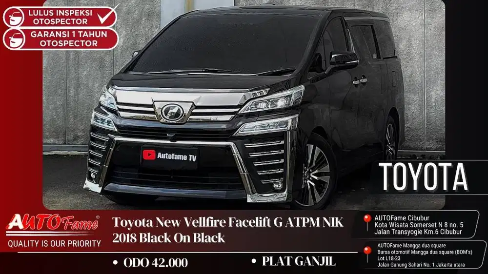 Toyota New Vellfire Facelift G ATPM 2018