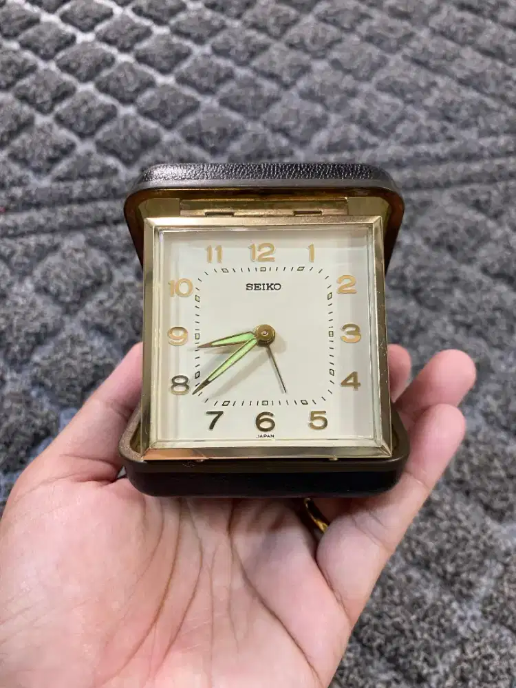 Vintage Seiko Desk Clock Alarm Manual Winding Kondisi Mulus Terawat