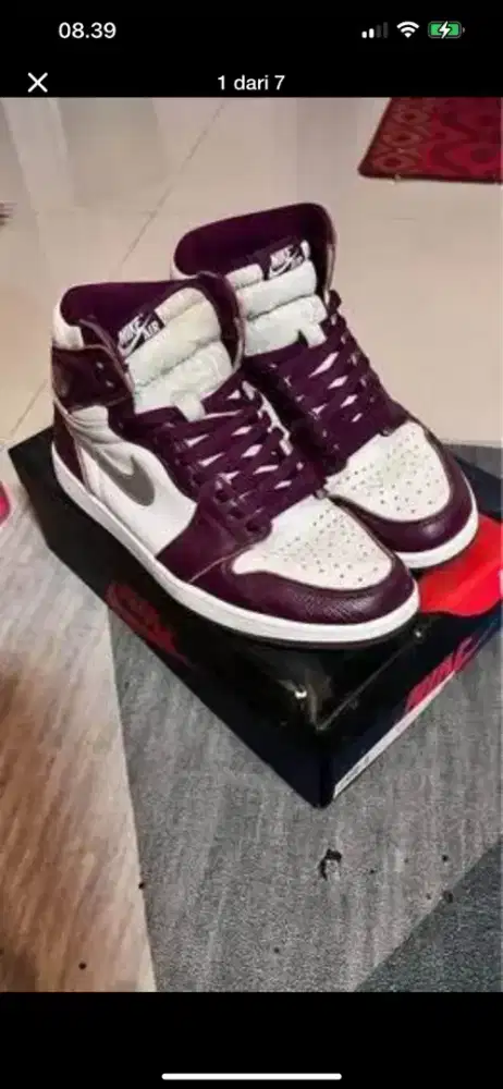 Sepatu Nike AJ 1 HI BORDEAUX GS 100% ORIGINAL