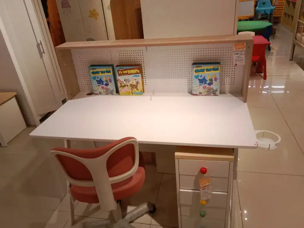JAIME STUDY DESK WHIT HUTCH WHITE