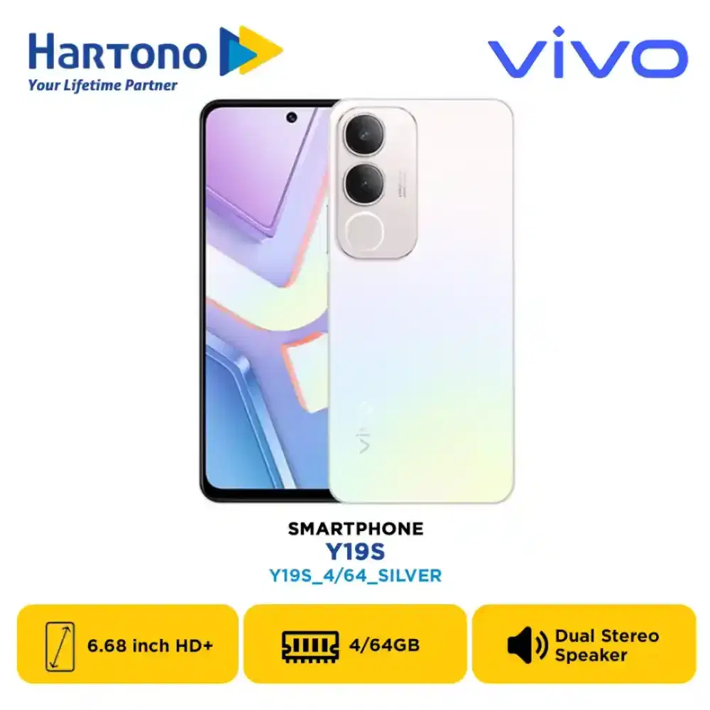 VIVO Y19S 4/64GB SILVER PROMO CICILAN BUNGA 0 SAMPAI 12 BULAN