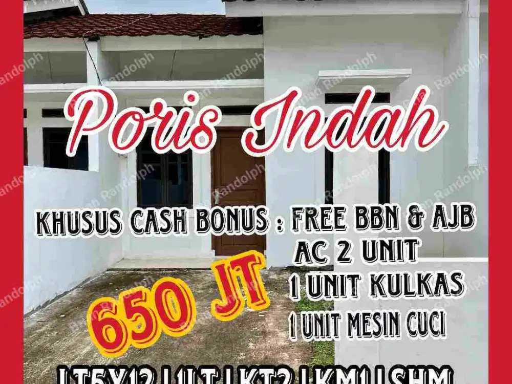I Dijual rumah baru siap huni sangat murah di poris indah sisa 2 unit