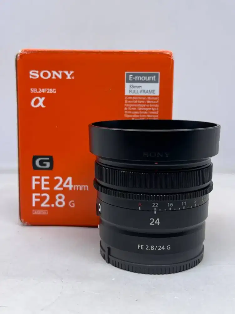Lensa Sony FE 24mm F2.8 G fullset box mulus like new