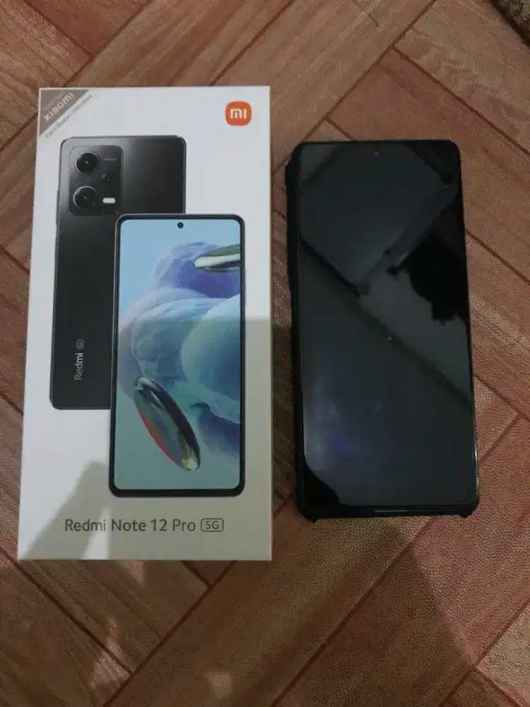Redmi Note 12 Pro 5G 8/256, Hitam, Fullset, Garansi s/d April 2026