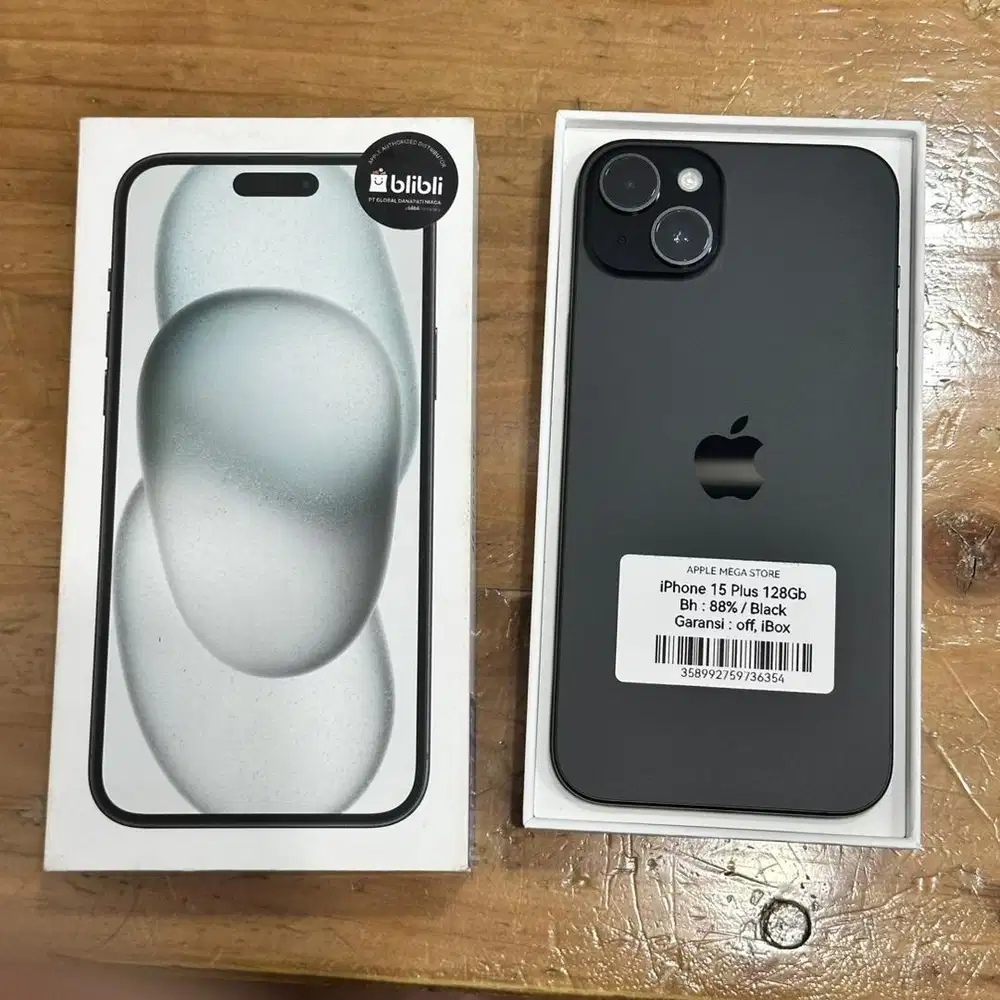 iPhone 15 Plus 128 Black Fullset iBox