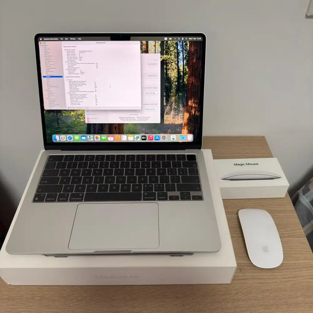 Macbook Air M2 8/256 Mulus Fullset Garansi On + Magic Mouse