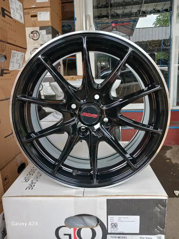 Velg rays ring 15 lebar 6,5 pcd 4x100 ET 40 brio calya agya