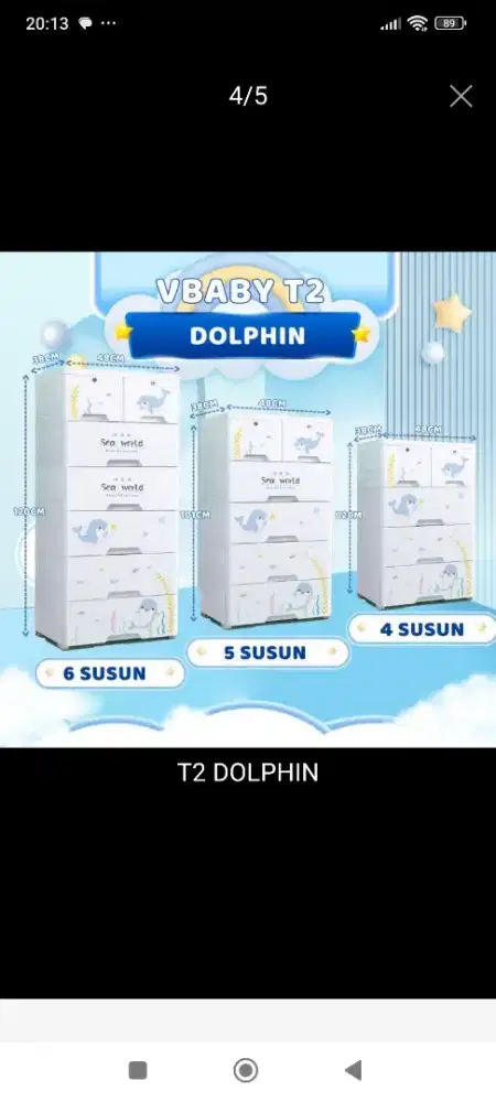 Lemari pakaian anak 6 susun