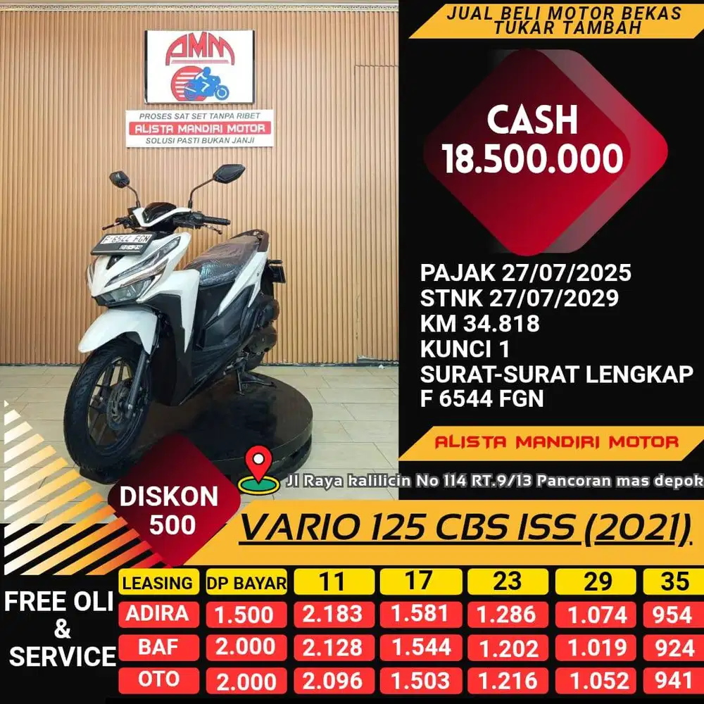 VARIO 125 CBS ISS 2021 MOTOR MATIC KEREN BISA DI KREDIT