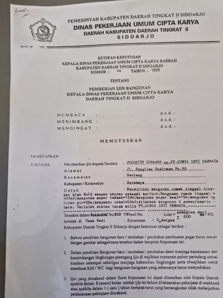 Pengurusan jasa surat IMB,warisan,sertifikat dan surat surat laiinya