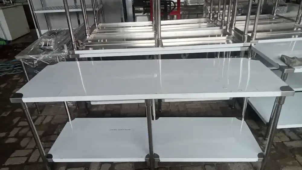 Jual meja stainless steel 2 susun