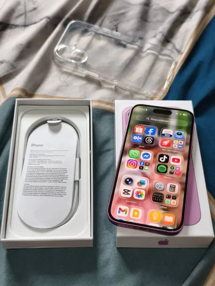 Iphone 16 128Gb Pink All Operator Garansi ON Bh 97% Fullset Like New