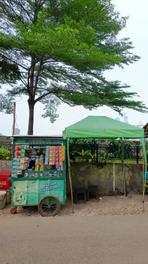 JUAL MURAH GEROBAK ES TEH SOLO LENGKAP TINGGAL DAGANG