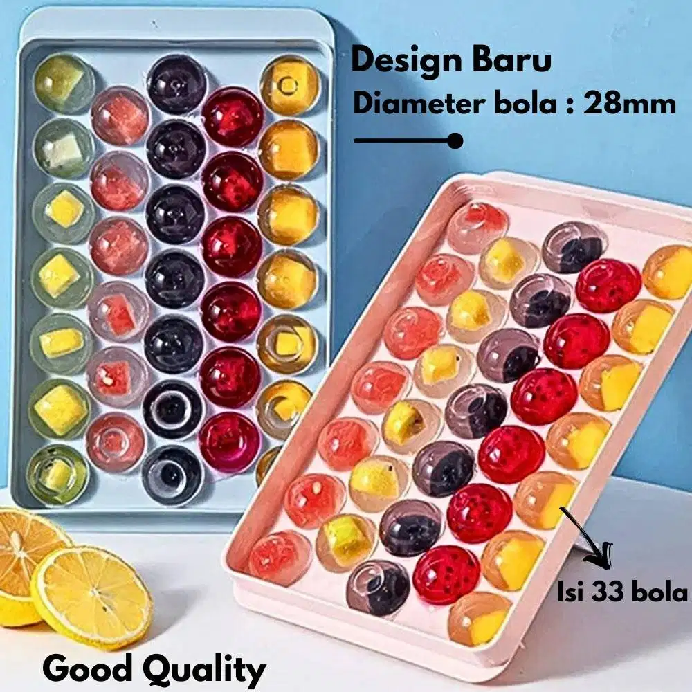 Cetakan Jelly jumbo Round Ice Cube Cetakan Es Batu Bulat 33 Lubang