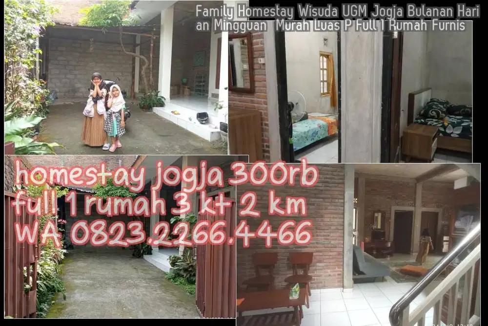 Family Homestay Wisuda UGM Jogja Bulanan Harian Mingguan  Murah Luas P