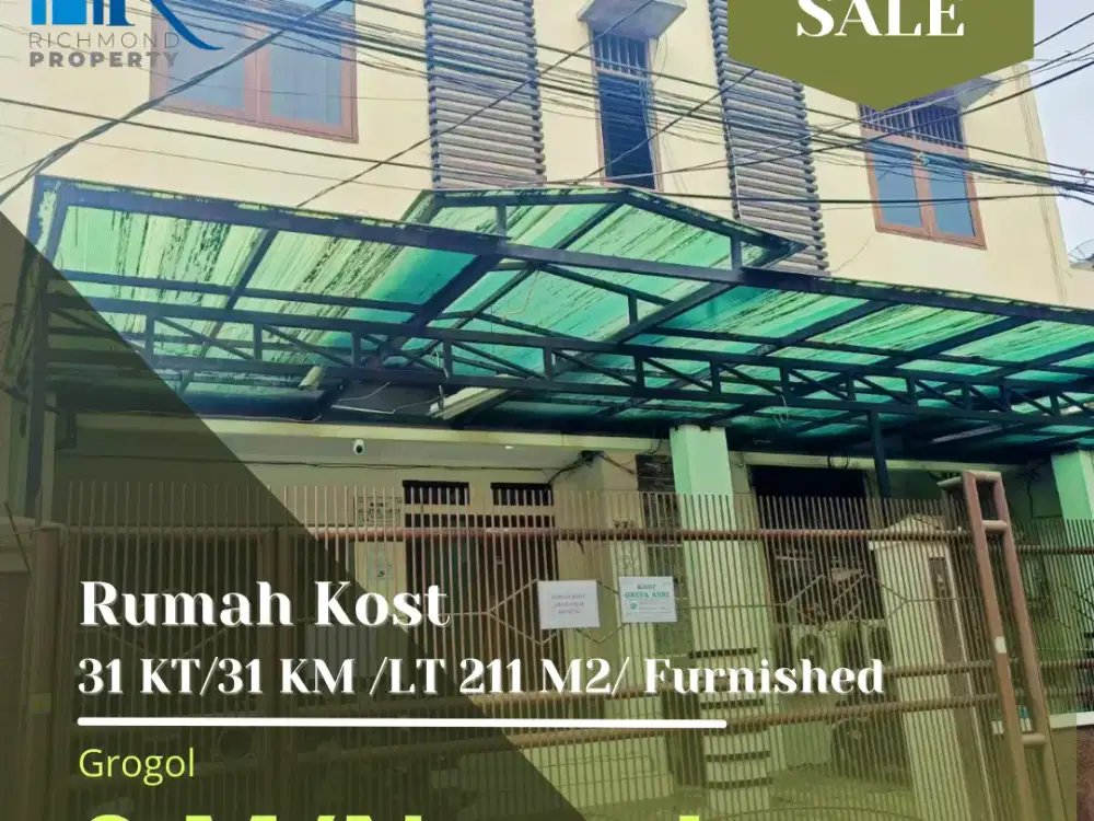 Jual Kost 31 KT + 31 KM dalam di Grogol Susilo II Lokasi STRATEGIS AREA kampus dan kantor