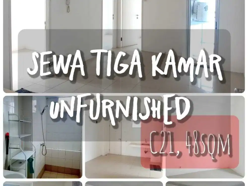 Sewa 3BR kosongan free IPL apartment Bassura City tower Flamboyan