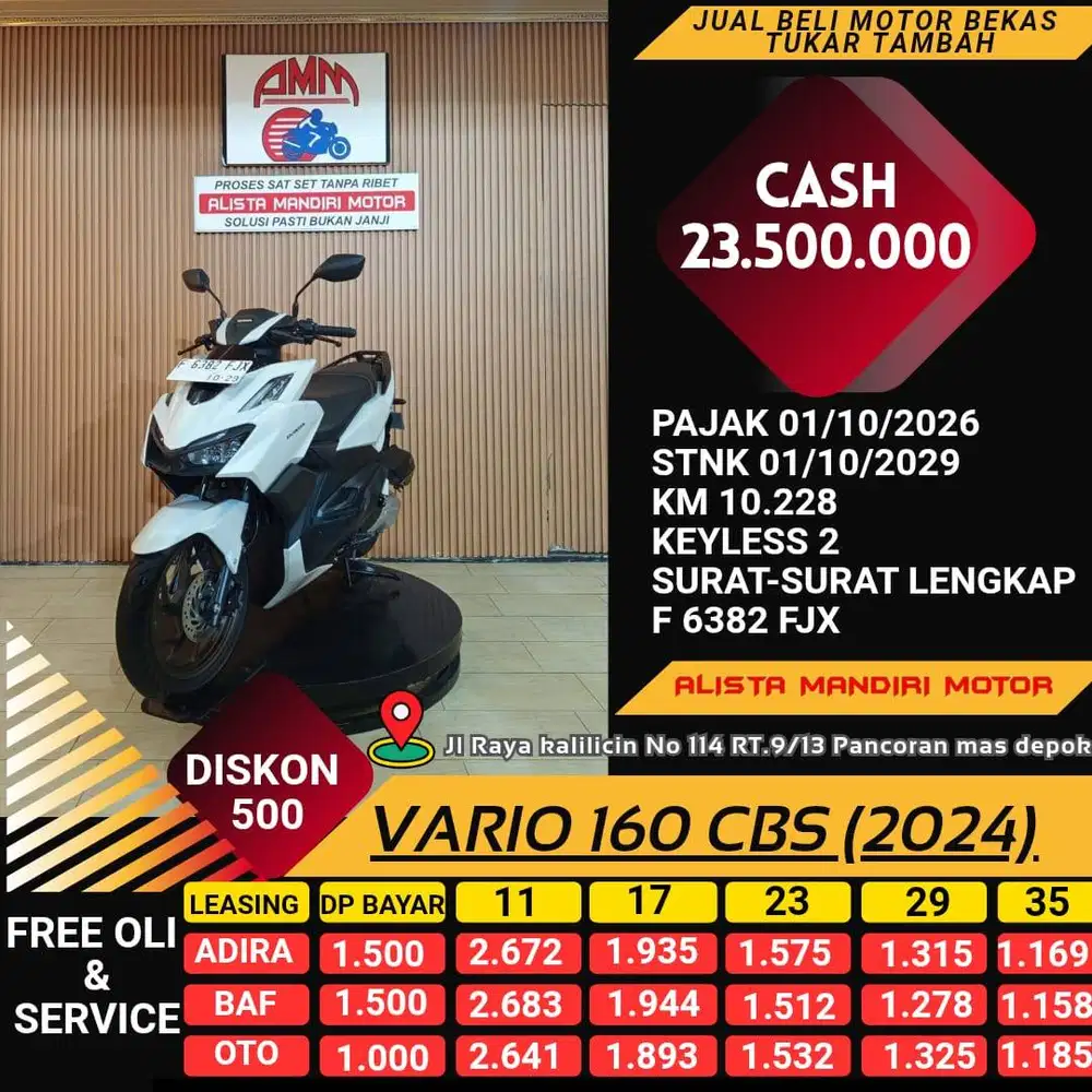 VARIO 160 CBS 2024 MOTOR KEREN RASA BARU BISA DIKREDIT