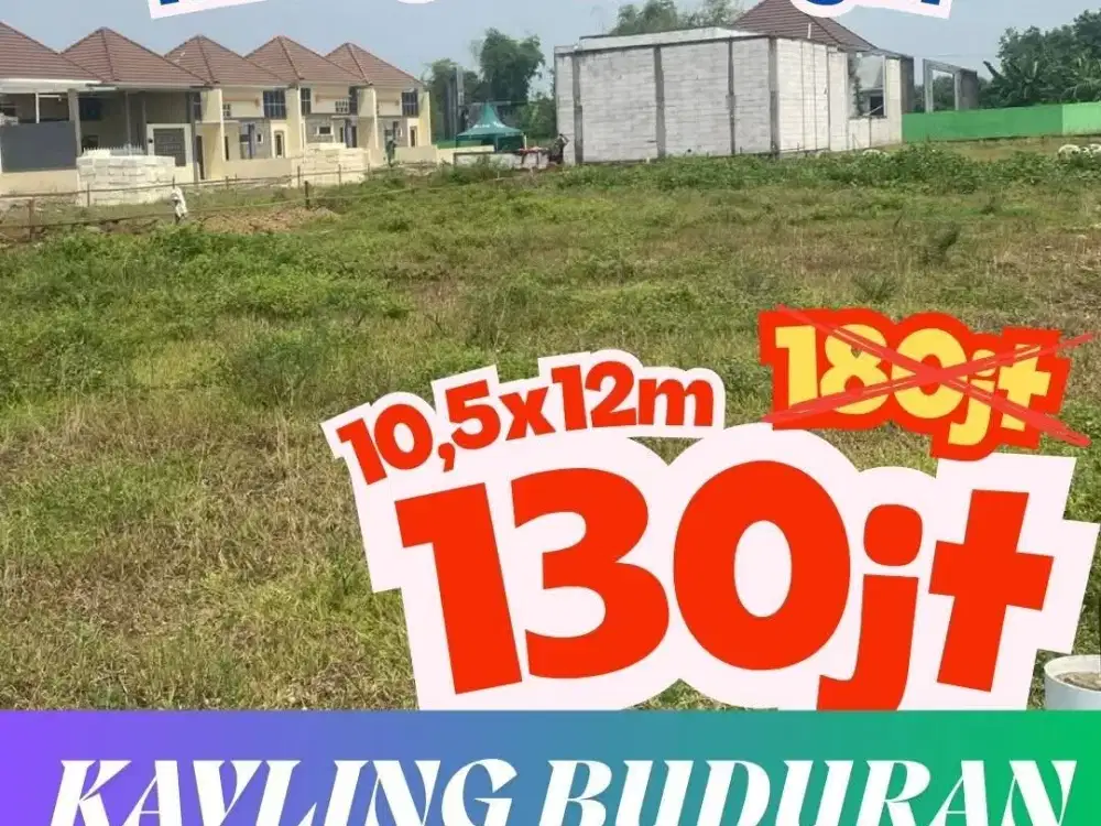 Tanah kavling siap bangun Buduran dekat pabrik Avian