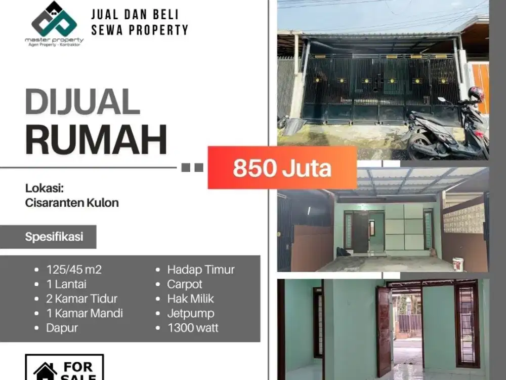 Jual cepat rumah 1 lantai 800 jutaan di Cisaranten Kulon Arcamanik