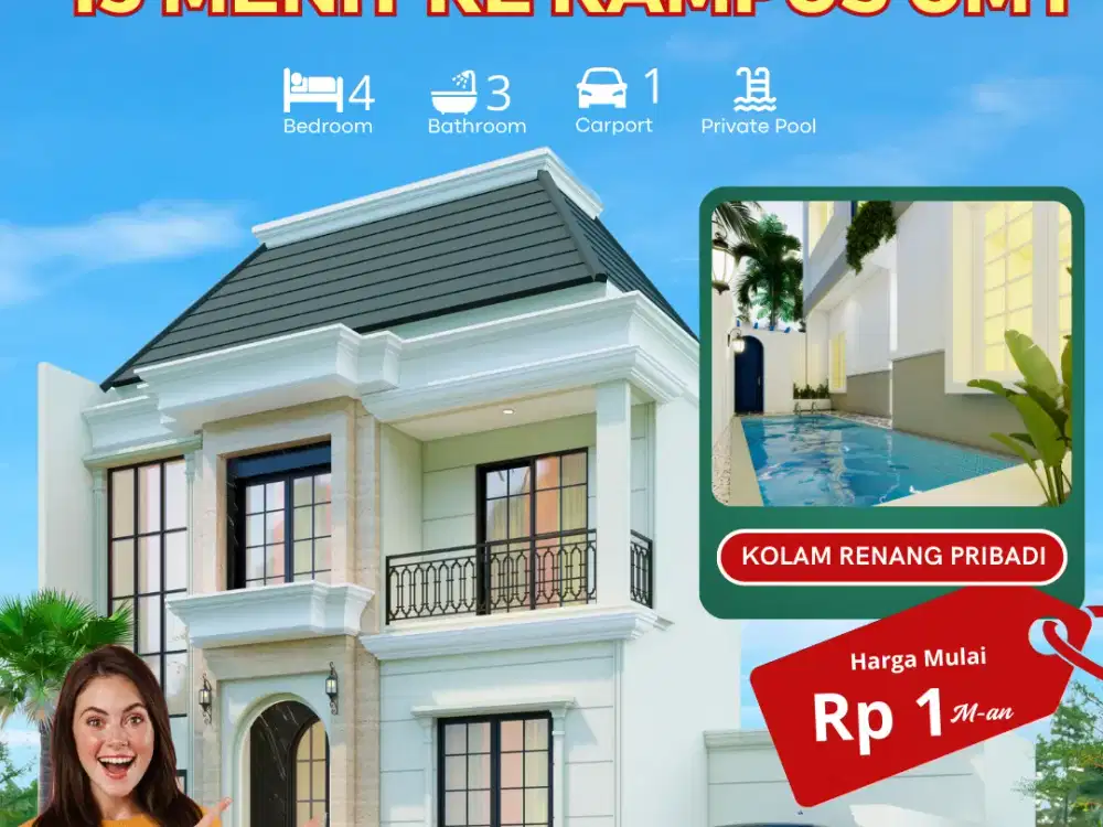 Rumah Kolam Renang Pribadi Dekat Kampus UMY Jogja