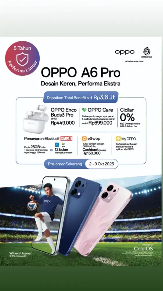 Pre-order Oppo A6pro series.. cukup dp 200k dapatkan encobuds 3pro