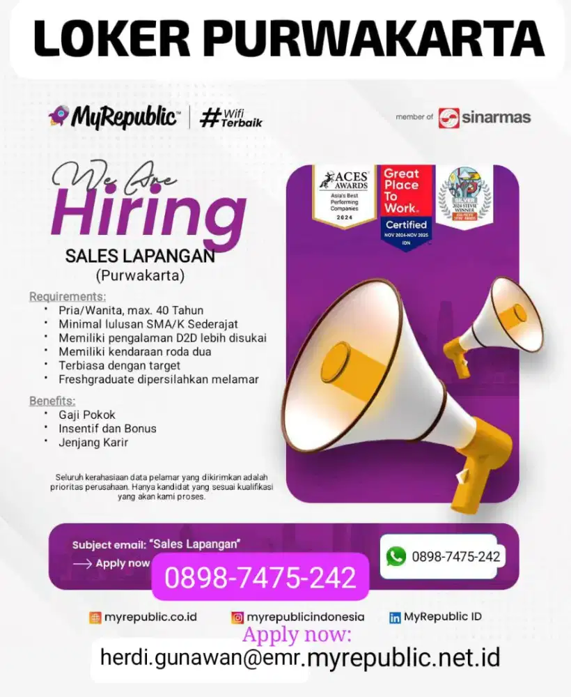 lowongan kerja sales marketing /account executive