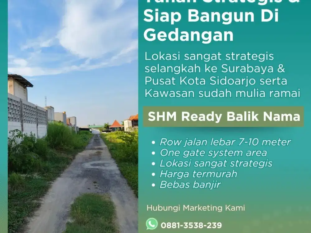 Kavlingan blkng Depo Sidoarjo SHM Siap bangun