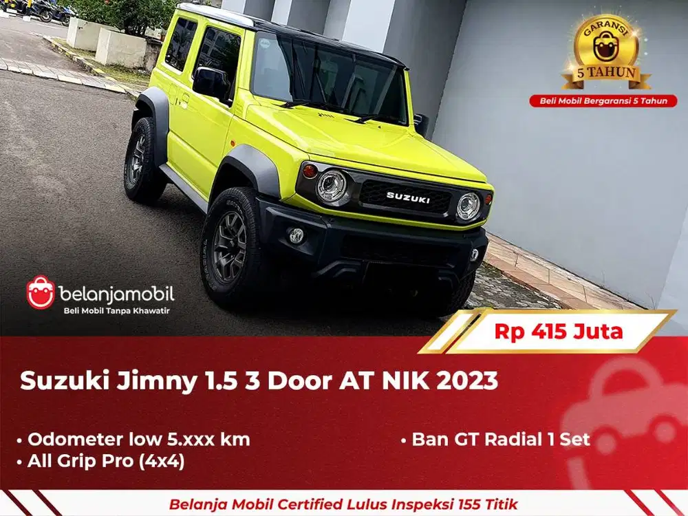 [ GARANSI 5TH ] Suzuki Jimny 1.5 3 Door AT Kinetic Yellow 2023 2024