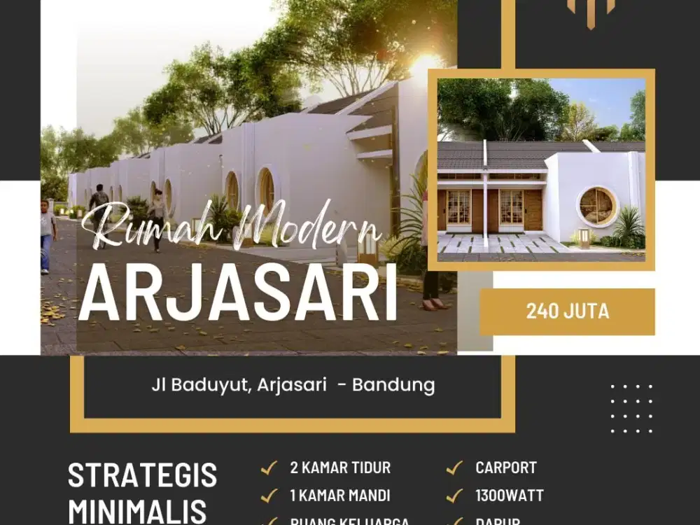 PROMO Rumah Modern Minimalis Hanya 240jt saja di ARJASARI Kab BANDUNG