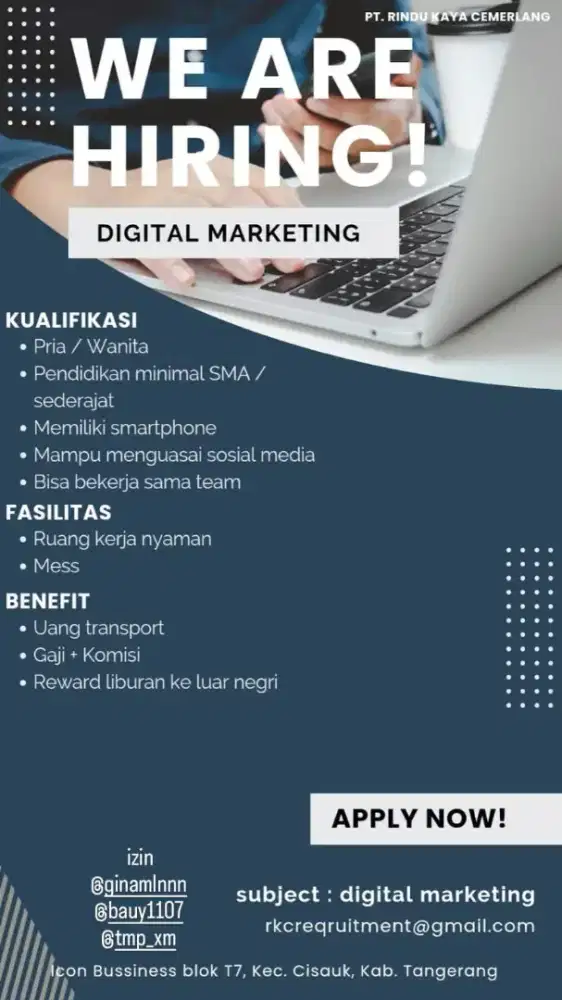 LOWONGAN KERJA DIGITAL MARKETING