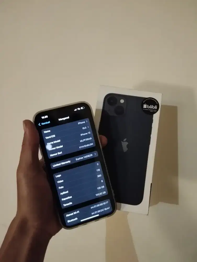iphone 13 128gb belum ada 3 Minggu like new