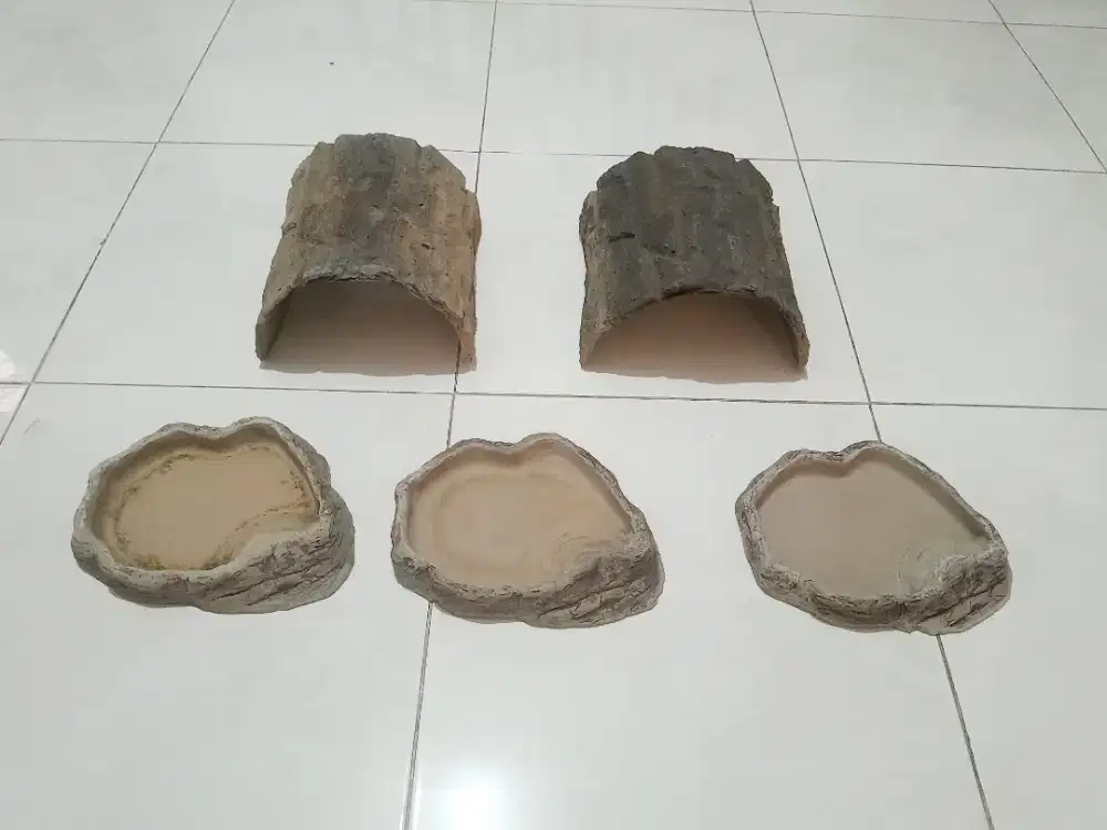 Hiding cave dan water dish tortoise  Exotera