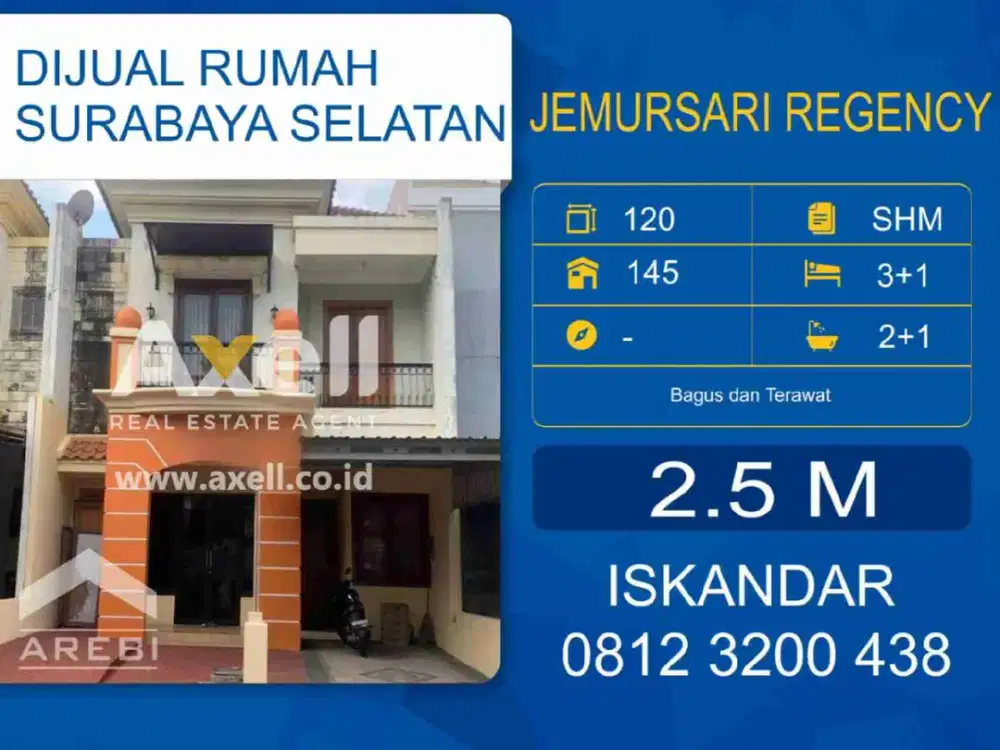 Rumah Jemursari Regency Dijual