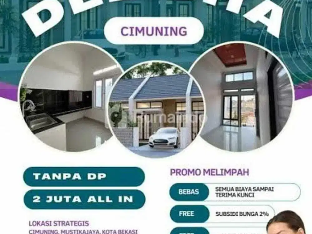 Hanya DP 2Jt Rumah Keren Kavling Delisha Nempel Grand Wisata Bekasi