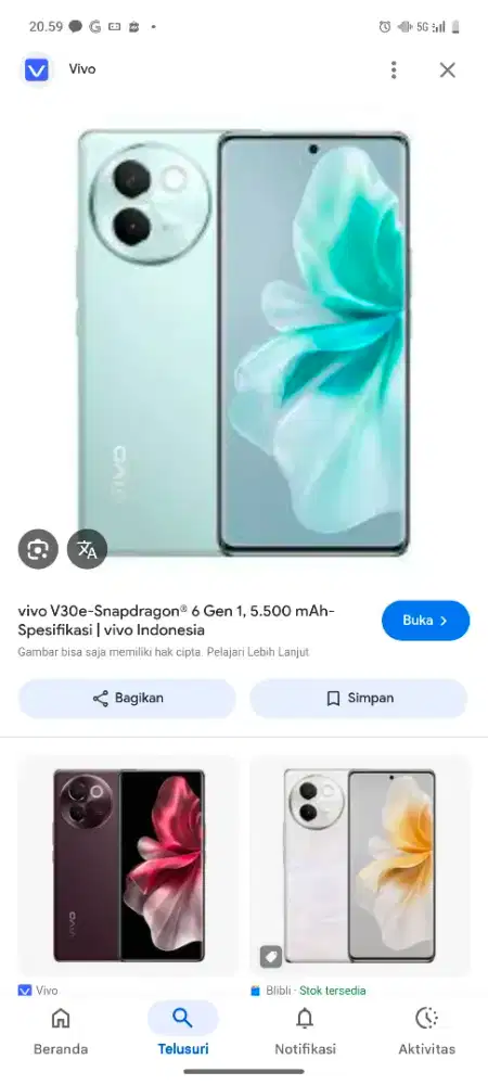 Jual vivo v30e 5g 256 gb