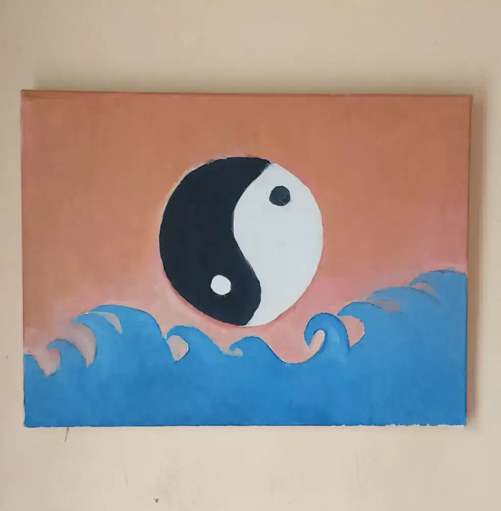 Lukisan kanvas Yin and Yang