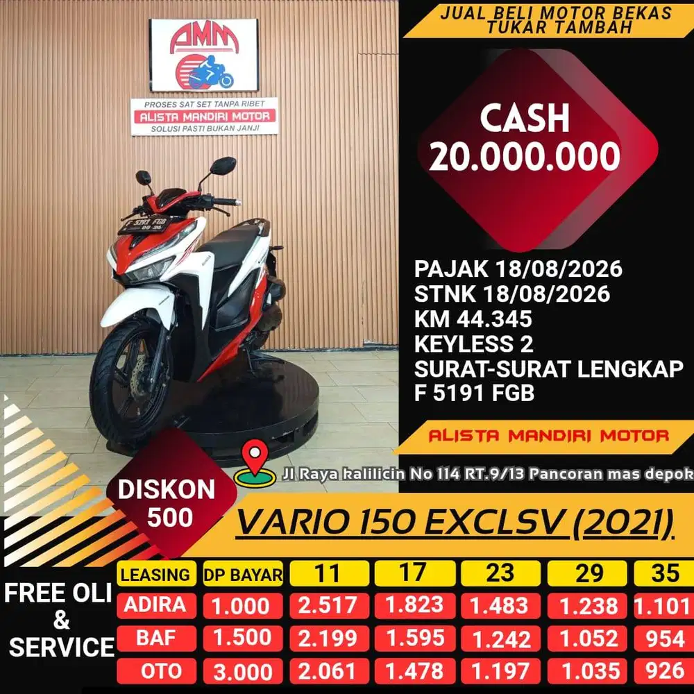 VARIO 150 EXCLSV 2021 MOTOR MATIC KEREN BISA DI KREDIT HARGA MURAH