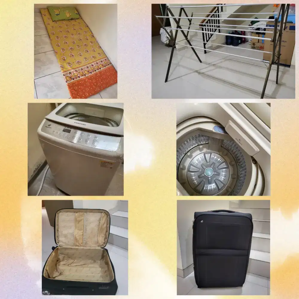 Mesin cuci samsung ,koper, jemuran, ambal dll