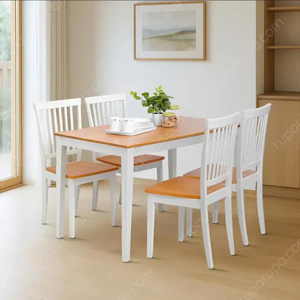 Yuma Dining Set (1+4 Oak White S/ 2)