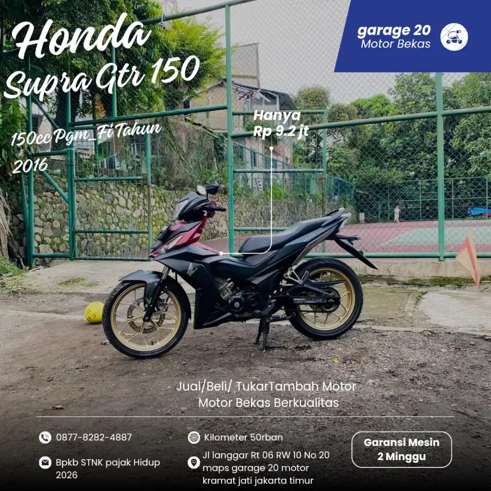 Honda Supra GT-R 150cc Pgm_Fi Tahun 2016 Pajak Hidup