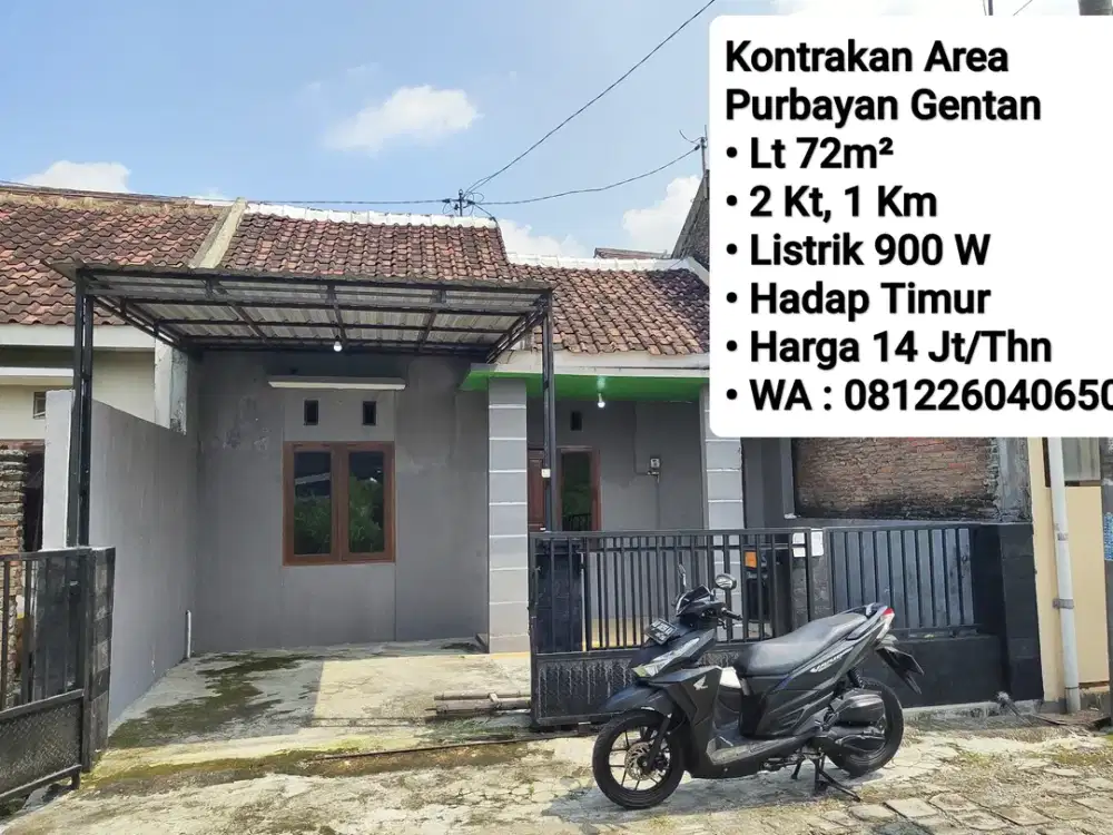 Sewa Rumah Area Purbayan Gentan, Dekat Laweyan, Purwosari
