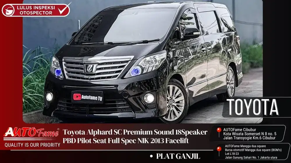 Toyota Alphard SC Premium Sound 18Speaker PBD Pilot Seat 2013