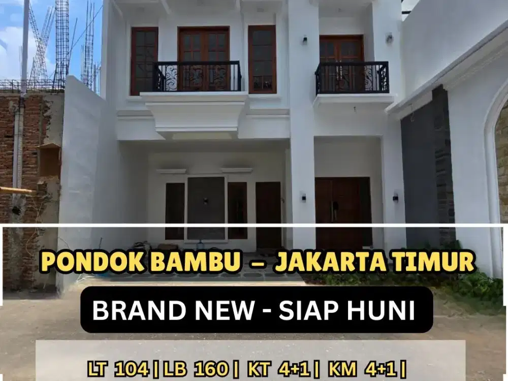 Rumah baru akses jalan lebar di Pondok bambu Jakarta Timur