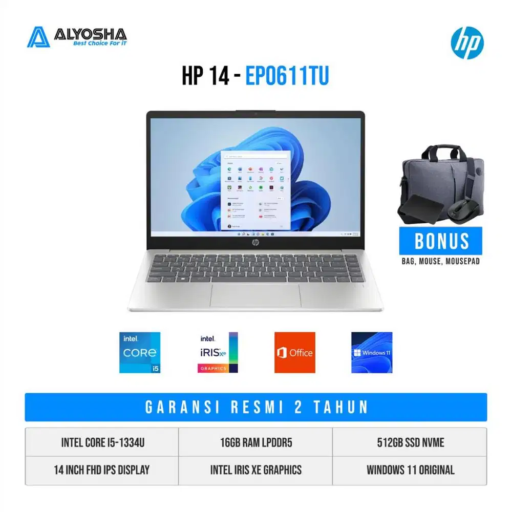 HP Laptop 14-ep0611TU/Intel Core i5-1334/16GB/512GB SSD/14″ FHD/Win