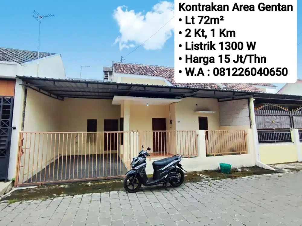 Kontrakan Area Gentan Dekat Purwosari, Laweyan, Solo Baru