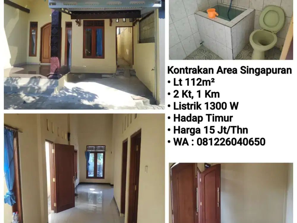 Kontrakan Area Singapuran Kartasura, Dekat Pasar Kartasura, Luwes